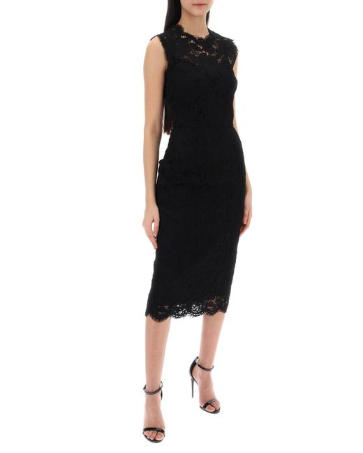 Dolce & Gabbana Black Spitzenscheide Kleid mit a