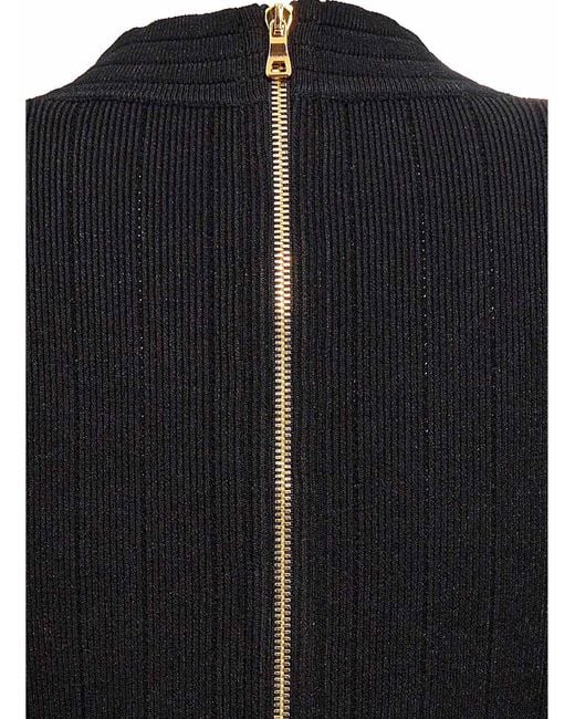 Balmain Gebreide Mini-Jurk in het Black