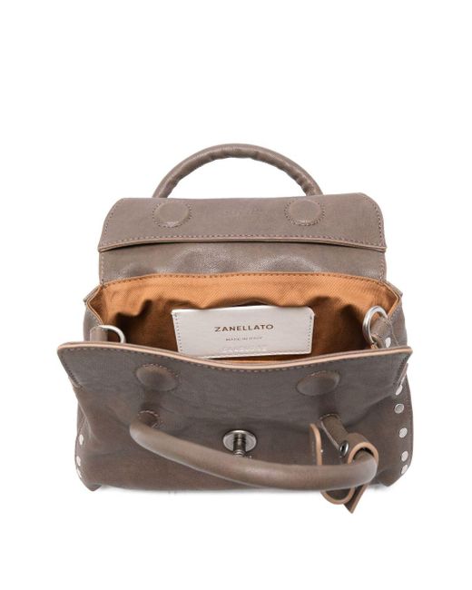 Zanellato Metallic Dotta Centauro Kleine Lederhandtasche