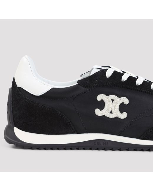 Céline Black Low Lace-Up Sneaker With Signature Motif
