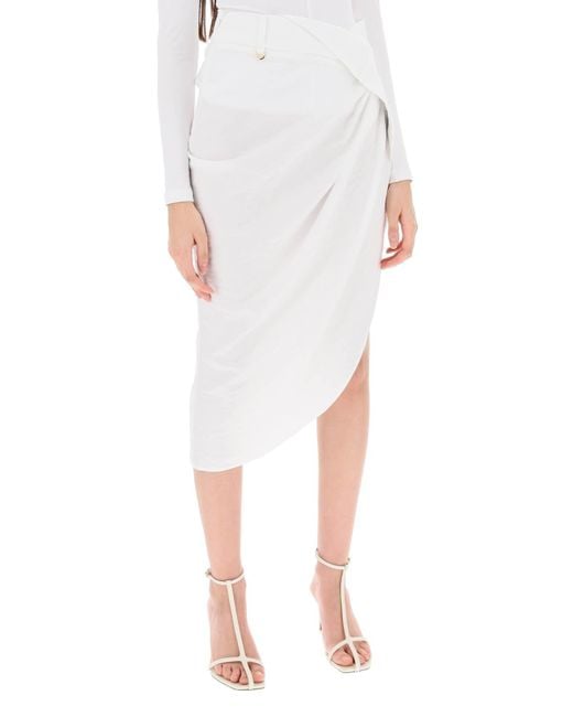 La Jupe Saadade falda asimétrica Jacquemus de color White