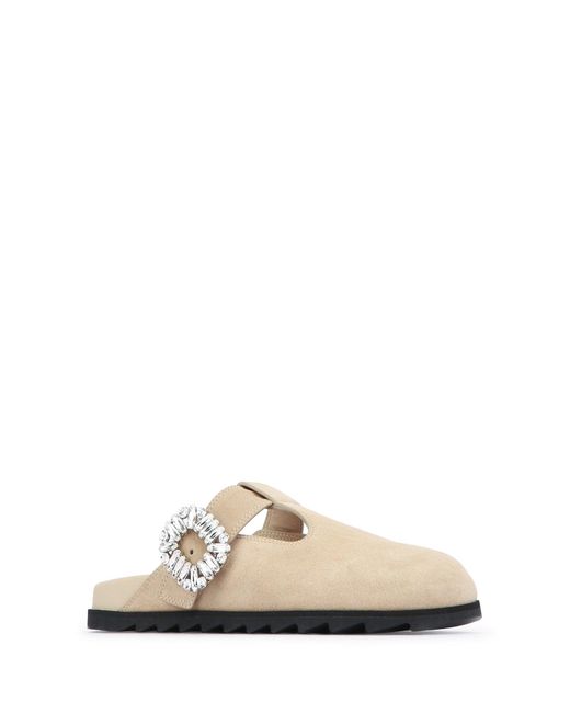 Roger Vivier White Slidy Viv Closed T-Strap Mule