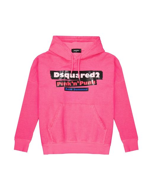 DSquared² Kapuzenpullover mit Logo-Detail in Pink für Herren