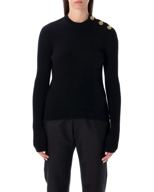 Pulls noirs Balmain en coloris Blue