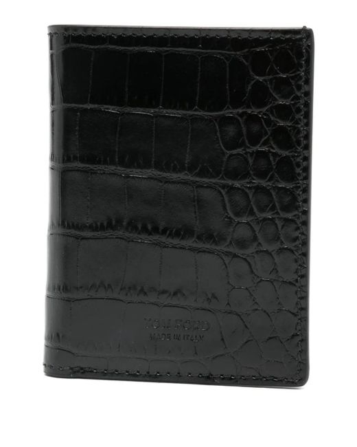 Tom Ford Kartenetui Mit Kroko-Optik in Black für Herren