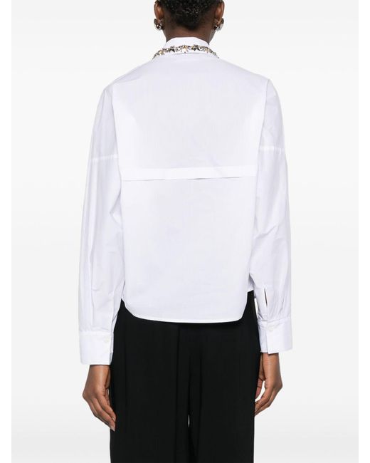 ERMANNO FIRENZE White Embroidered Cotton Shirt