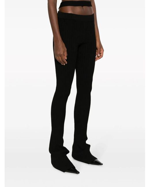 ANDREADAMO Black Andreadamo Ribbed Knit Flare Pants