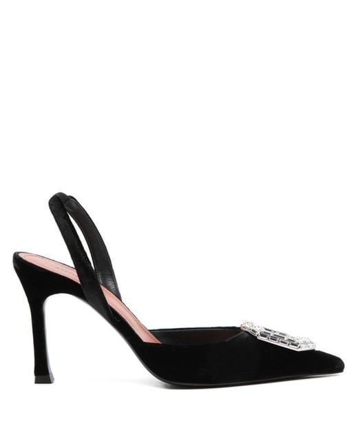 AMINA MUADDI Black Camelia Slingback Décolleté