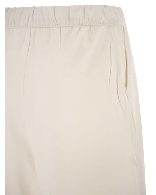 Majestic White Stretch Viscose Bermuda Shorts With Drawstring Waist