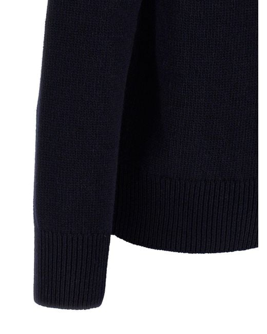 Burberry Logo Intarsia Sweater in Blue für Herren