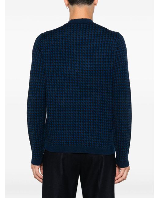 Emporio Armani Blue Wool Crewnekc Jumper for men