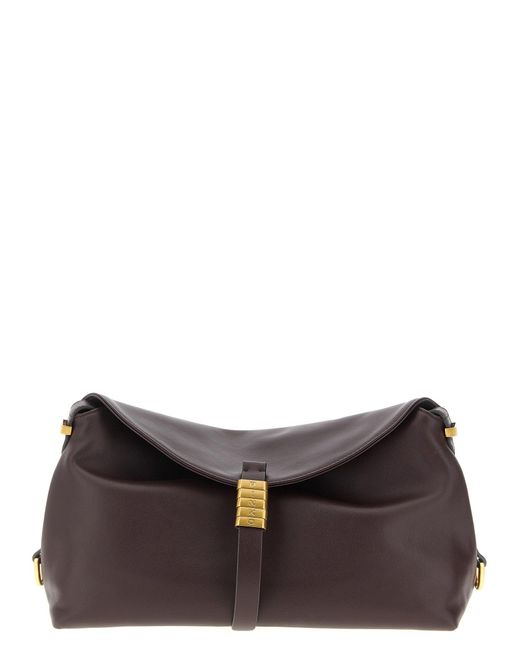 Pinko Brown 'Classic Saddle Baguette' Medium Shoulder Bag