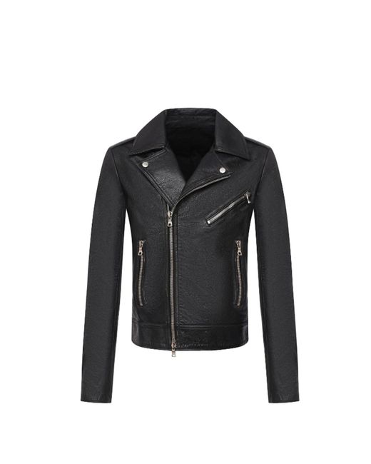 Balmain Black Leather Jackets for men
