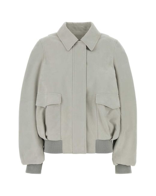 Loewe Gray Chalk Suede Jacket