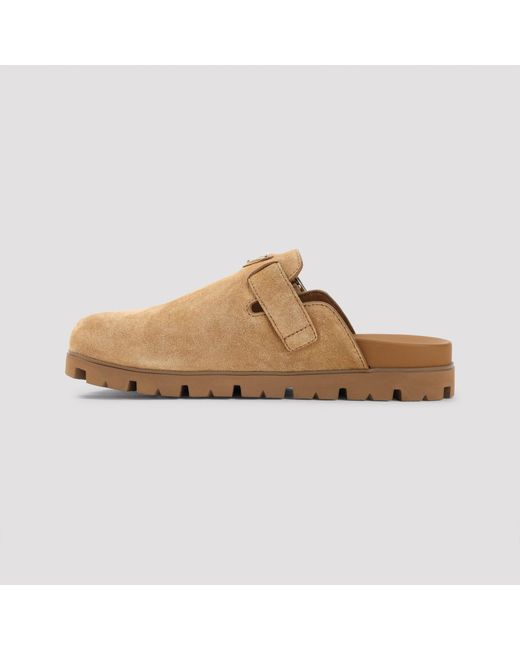 Prada Brown Suede Sabot