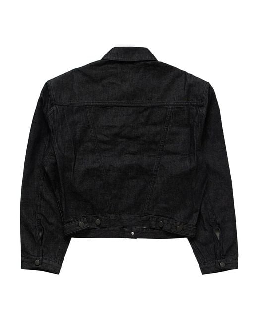 Entire studios Black Shrunken Denim Jacket Raw
