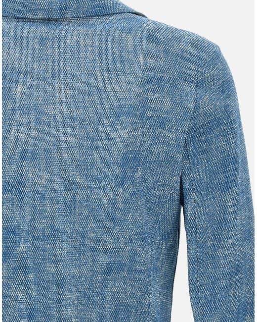 Bob Easy Cotton Blend Blazer in het Blue voor heren
