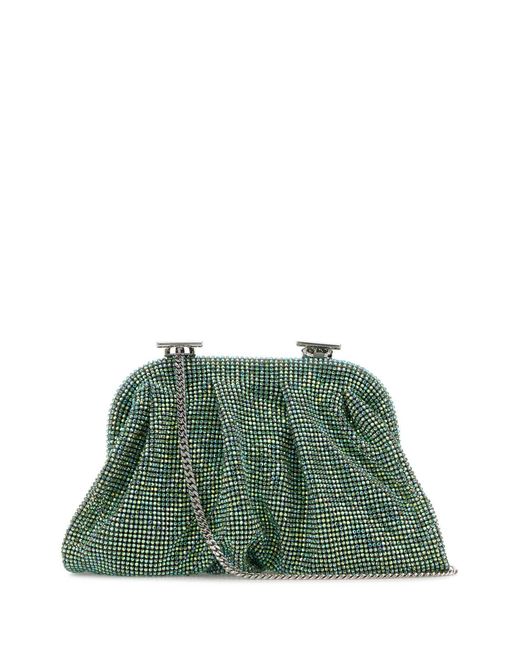 Benedetta Bruzziches Green Embellished Fabric Small Venus Clutch