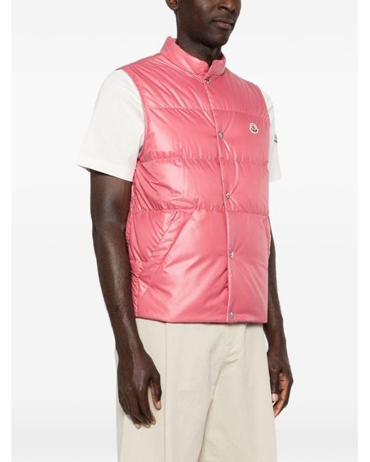 Moncler Pink Restigo Down Vest for men