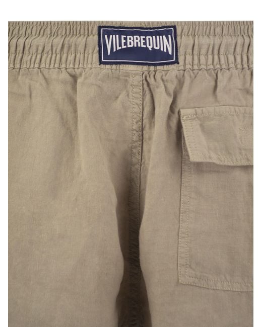 Vilebrequin Natural Linen Cargo Bermuda Shorts