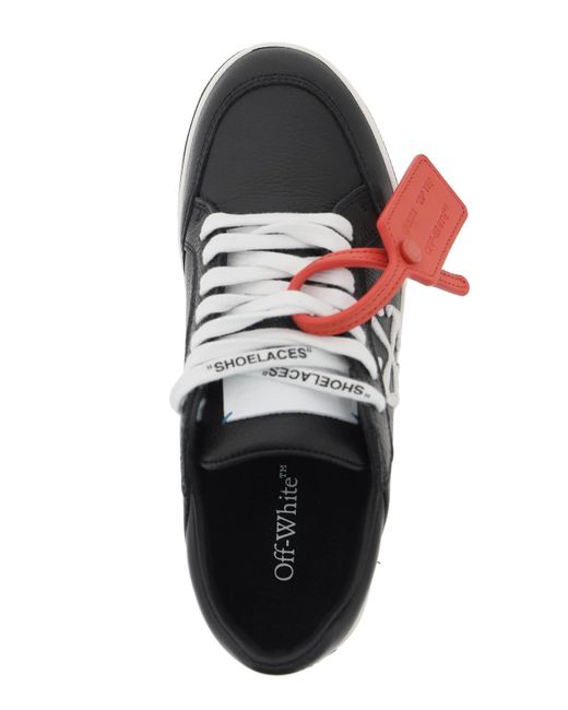 Off-White c/o Virgil Abloh Uit Wit Laag Leer Gevulkaniseerde Sneakers Voor in het Black