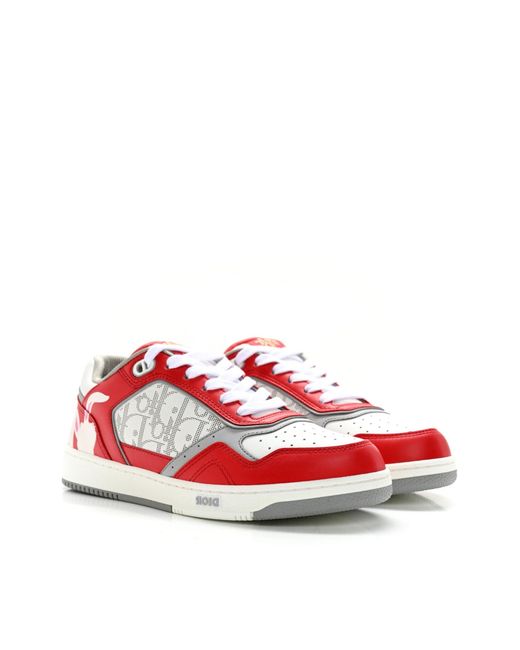 Dior Schuine Konijnmotief Sneakers in het Red voor heren
