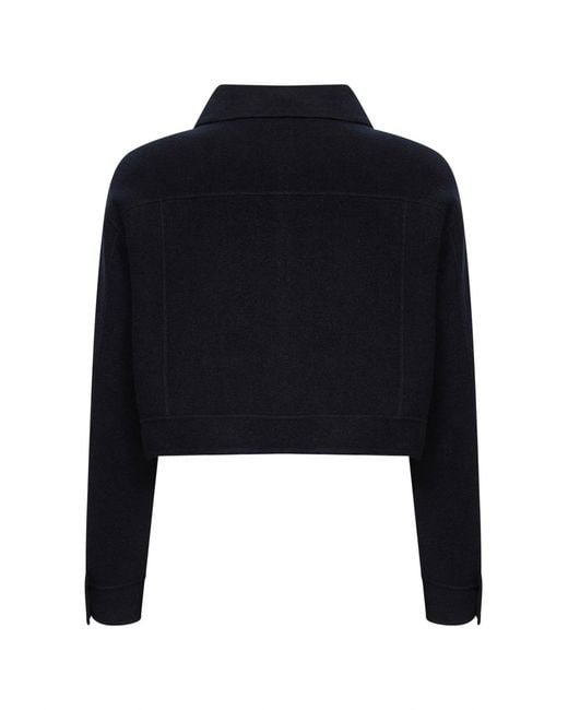 Max Mara Blue Double Jersey Mxmpoggio Cropped Jacket