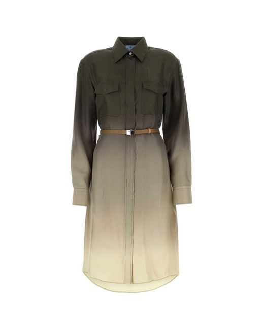 Prada Multicolor Twill Shirt Dress