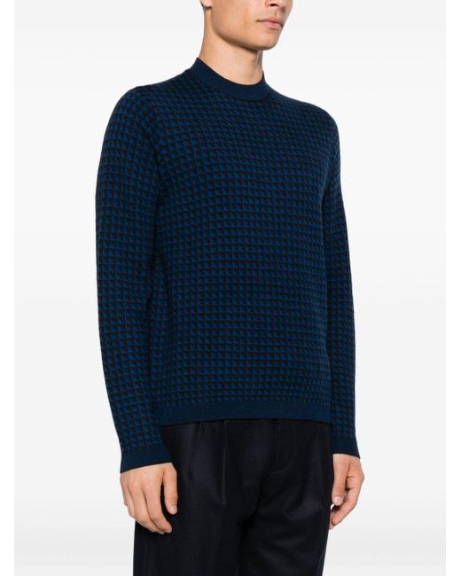 Emporio Armani Blue Wool Crewnekc Jumper for men