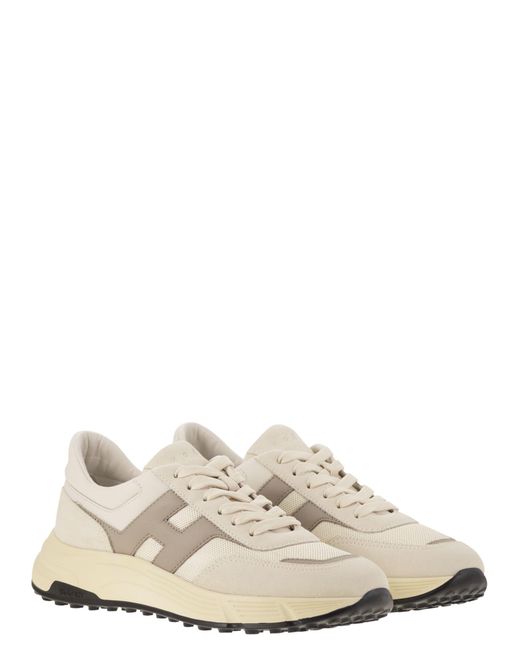 Hogan Hyperlight Leer En Textieltrainers Met Zijde H in het White voor heren