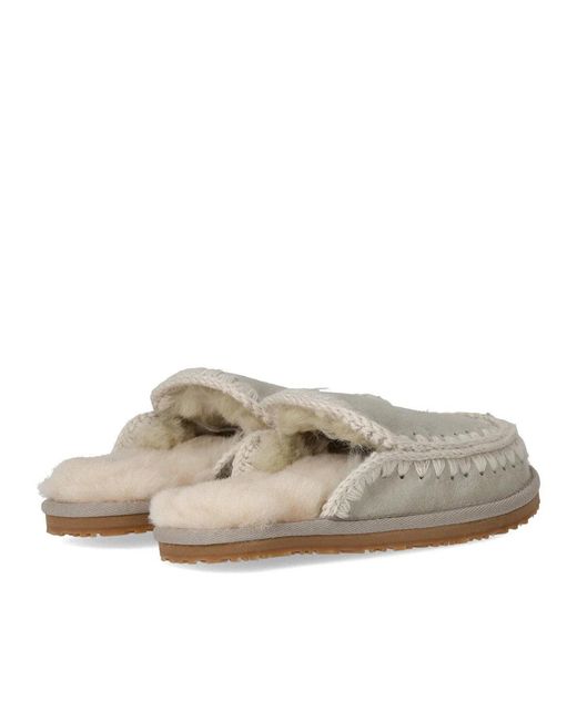 Mou Gray Full Eskimo Stich Birch Slipper