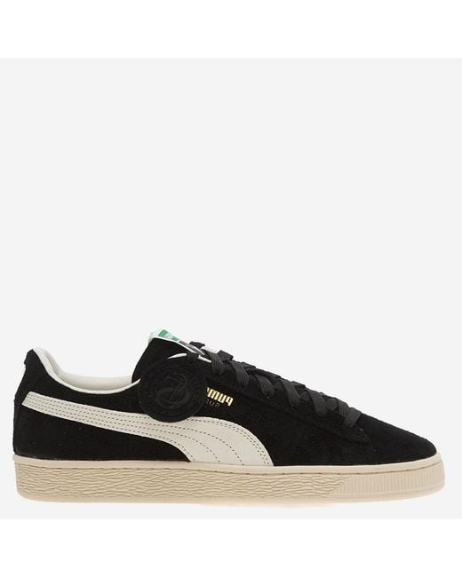 PUMA Black Charles Suede Sneakers With Leather Details