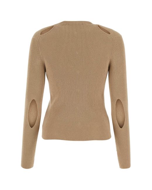 Fendi Natural Ribbed Cotton Cardigan