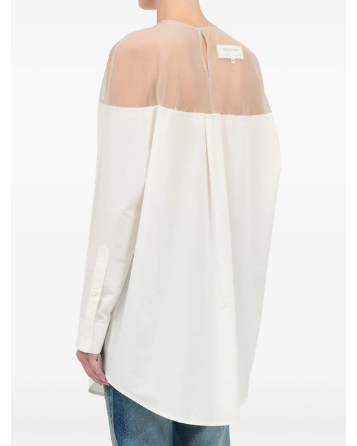 MM6 by Maison Margiela White Long Sleeved Top