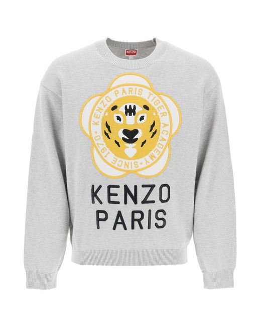 KENZO Tiger Academy Crew Neck -Pullover in White für Herren