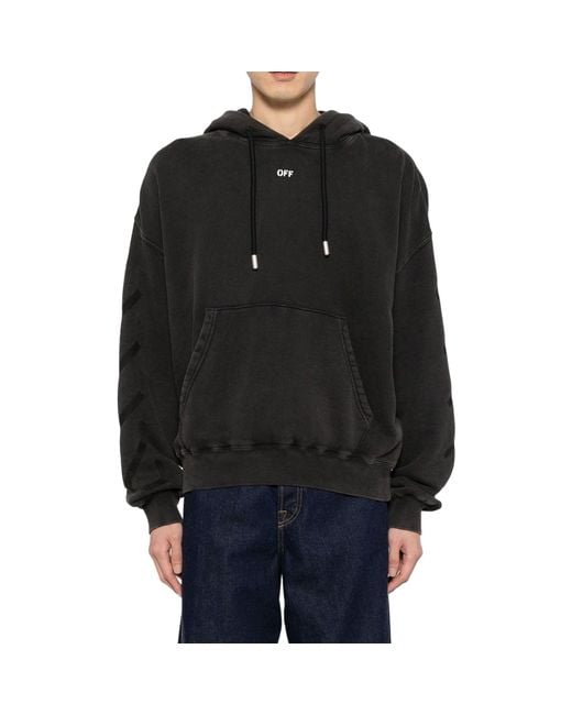 Off-White c/o Virgil Abloh Black Men Off Stamp Skate Hoodie for men