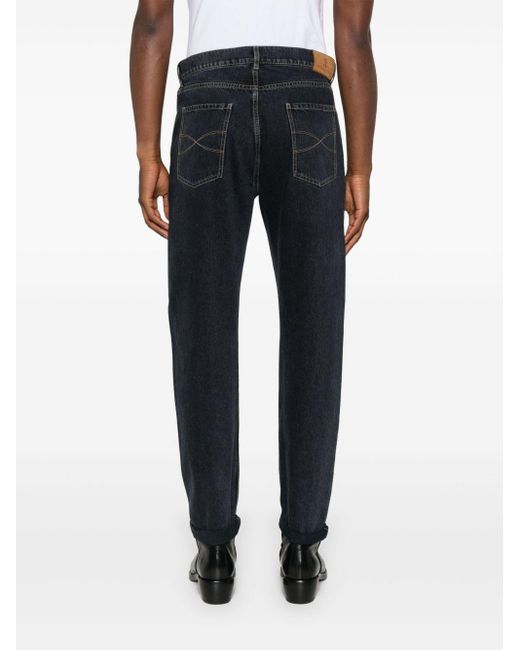 Jean À Logo Brodé Brunello Cucinelli pour homme en coloris Blue