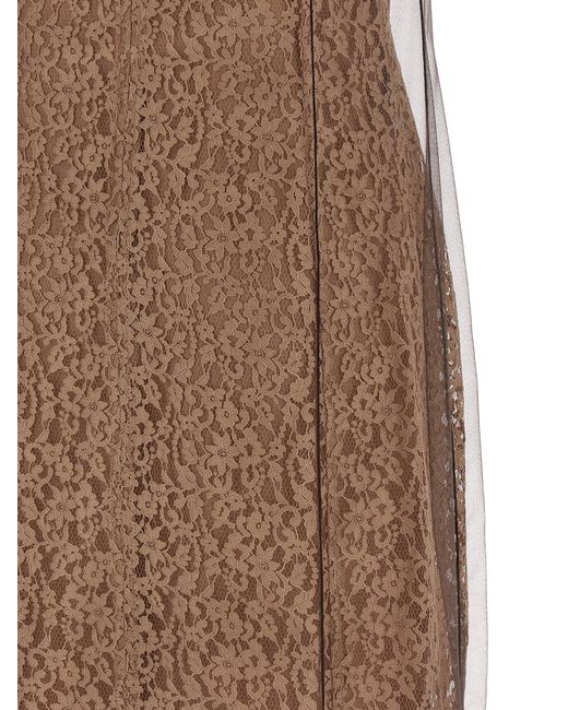 Vestido de encaje floral Fendi de color Brown
