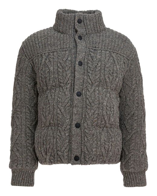 Moncler Gray Wool Tweed "ellesmere" Down Jacket