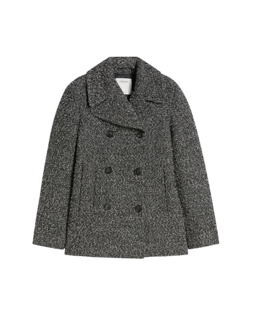 Sportmax Gray Double-Breasted Wool Jacket