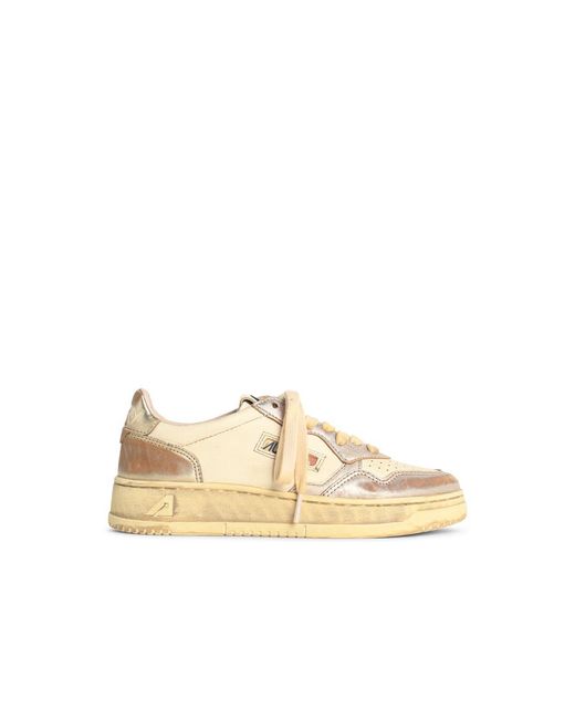 Autry Metallic 'Supervintage Low' Ivory Lear Sneakers