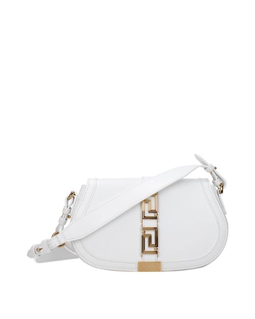 Versace White Borse A Tracolla Greca Goddess Donna Pelle Bianco
