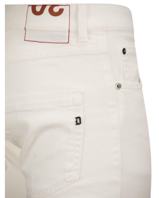 Dondup White Mius Five Pocket Trousers for men
