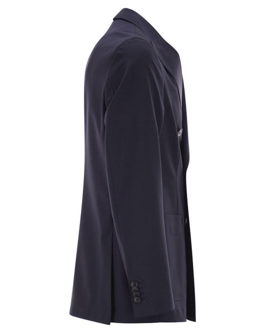 Boss Blue Double-Breasted Blazer for men