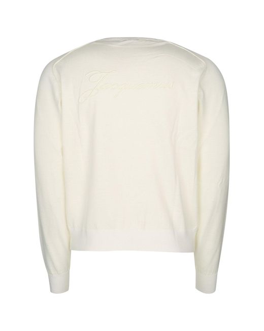 Jacquemus White Crew Neck Sweater for men