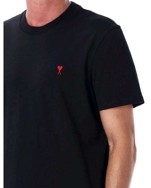 AMI Black De Coeur T-Shirt for men