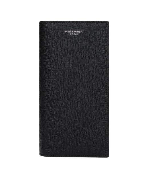 Saint Laurent Black Wallets Männer Leder schwarz