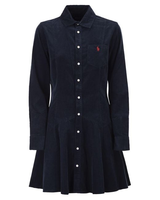 Polo Ralph Lauren Blue A-Line Shirt Dress