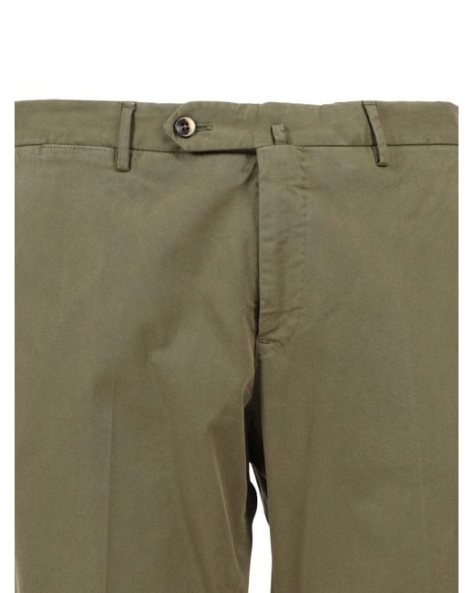 PT01 Green Slim, Flat Front, Diagonal Pockets, Unfinished