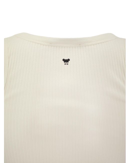 Weekend by Maxmara White Multic Ribbed Cotton Yarn Top